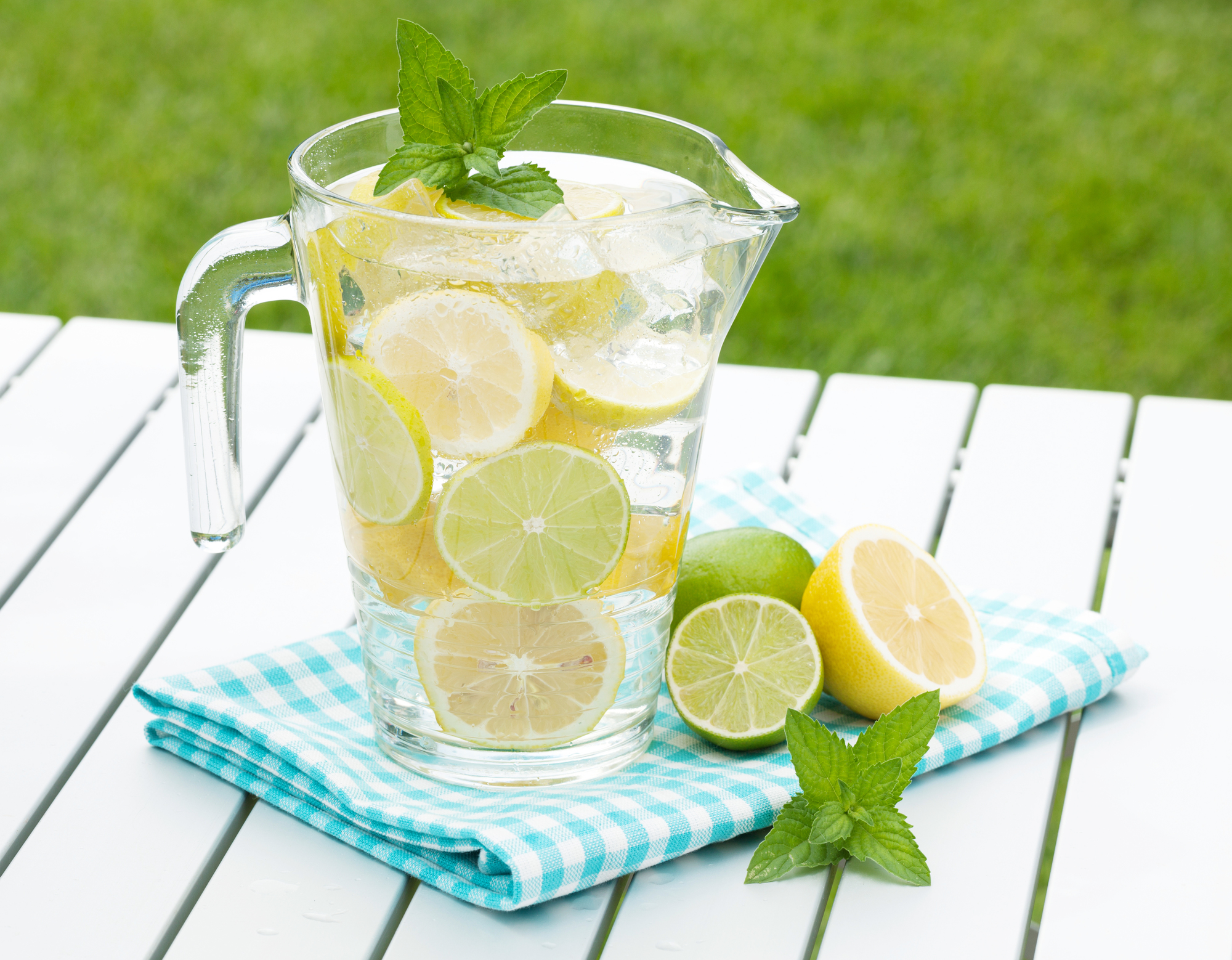 Homemade lemonade with fresh citruses